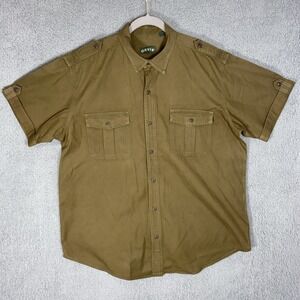 Orvis Bush Shirt Men's XL 100% Cotton Thick Brown Utility Button Standard Issue